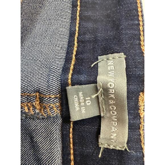 new york & company dark denim shorts womens size 10 - Picture 2 of 6